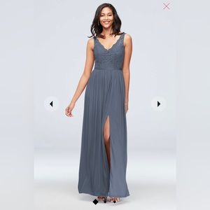 David’s bridal bridesmaid dress worn once cornflower blue